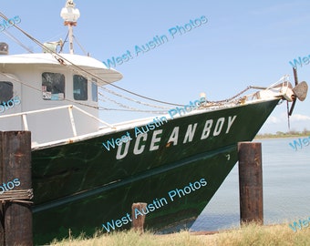Shrimp Boat Canvas Wraps-  Ocean Boy Shrimp Boat In Bolivar, TX Nautical - Coastal Decor- Shrimp Trawler- Home- Office Decor