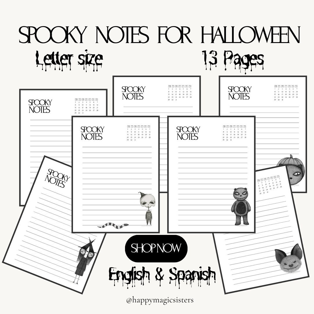 Creepy notes spooky notes halloween etsy