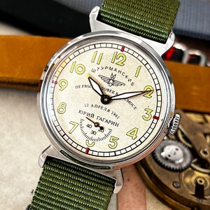 Montre militaire soviétique Pobeda Shturmanskie Gagarine de lURSS des années 1960. image 6