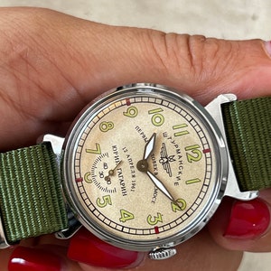 Montre militaire soviétique Pobeda Shturmanskie Gagarine de lURSS des années 1960. image 5