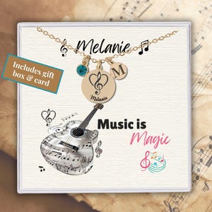 Personalized Music Lover Gift Necklace, Customizable Music Note Pendant Jewelry, Unique Gift for Musicians, Music Teacher, Musician Birthday