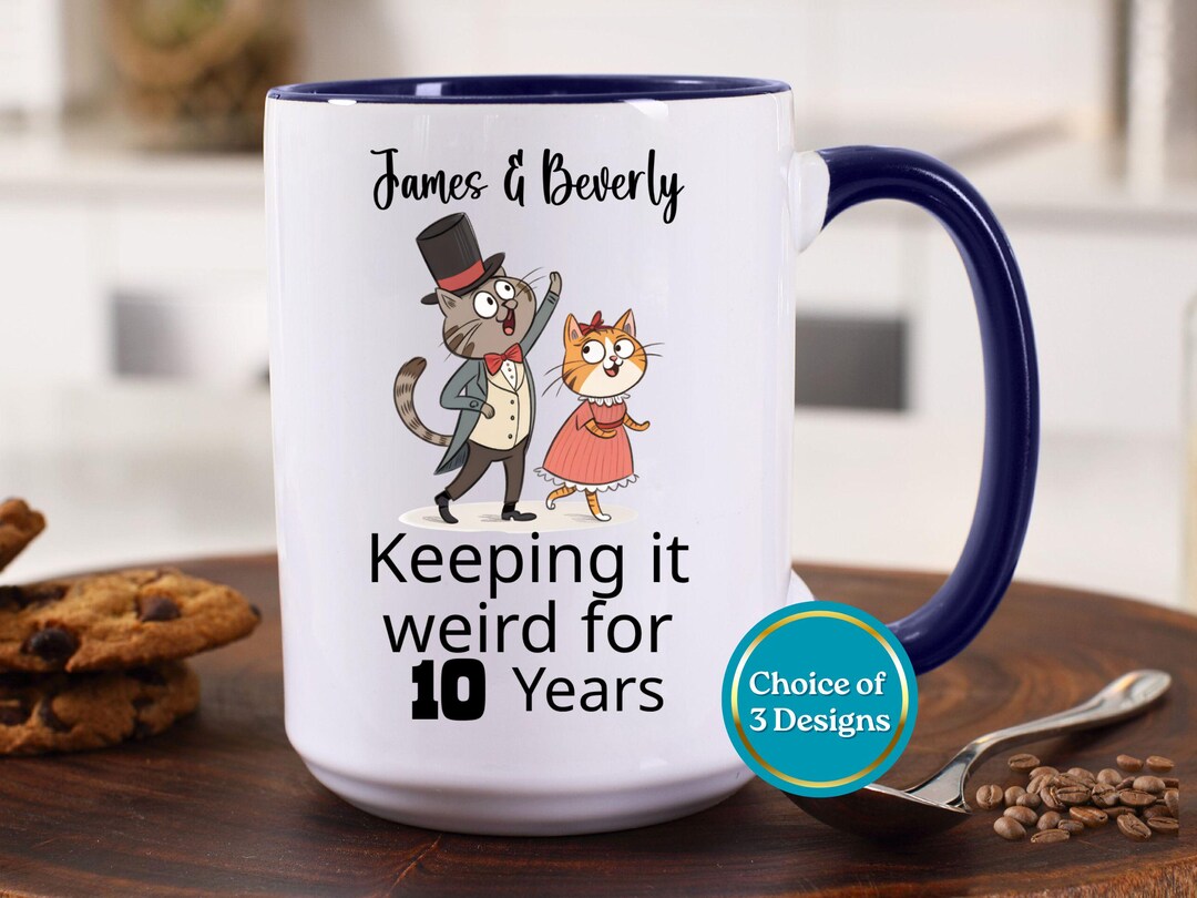 Custom Anniversary Mug With Name and Years, Personalized Couple Gift ...