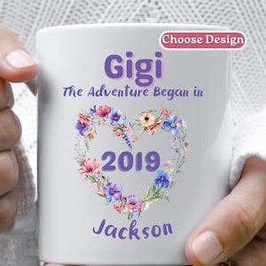 Personalized Gigi from Grandkids Mug Gift, Gigi Est Mug with Grandkid Names, Gigi Mothers Day Coffee Cup, New Gigi Gift, Gigi Birthday Mug