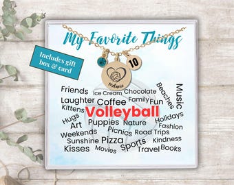 Girls Volleyball Necklace Gift, Dainty Personalized  Volleyball Jewelry for Her, Custom Volleyball Pendant with Birthstone and Initial