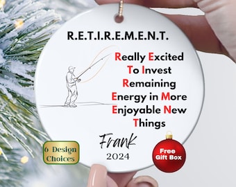 Personalized Retirement Gift for Him, Custom Mens Retirement Golfing, Boating, Gardening, Fishing, Retiree Family Man Keepsake Ornament Gift