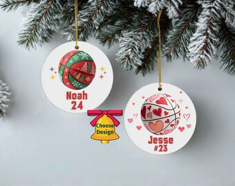 Custom Basketball Ornament with Name and Number, Personalized Christmas Ornament Gift for Basketball Player, Team, Coach-Basketball Keepsake