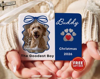 Personalized Dog Photo Ornament Using Your Photo, Custom Dog Lover Christmas Ornament, Goodest Girl or Goodest Boy Dog Keepsake