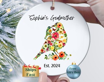 Ornament Gift for Godmother, Personalized Godmom Gift from Goddaughter, Godmother Birthday, Christmas or Mothers Day Gift
