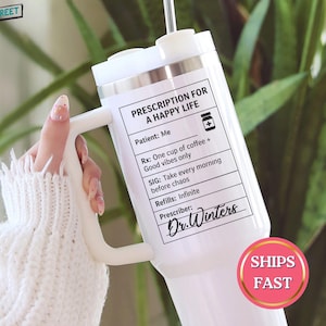 Personalized Pharmacist Tumbler Gift with Name, Custom Pharmacist Travel Mug with Handle, Med School Graduate Gift, Pharmacy Technician Cup