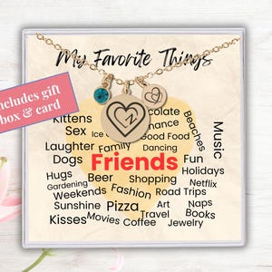 Personalized Galentine&#39;s Day Necklace Friendship Jewelry Gift for Friends, Custom Initial Heart Pendant Valentines Gift for Best Friends