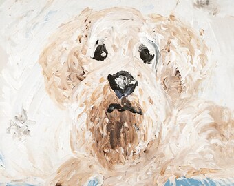Hond schilderij, aquarel hond, Schnauzer, decor van de kinderkamer, kantoor kunst aan de muur