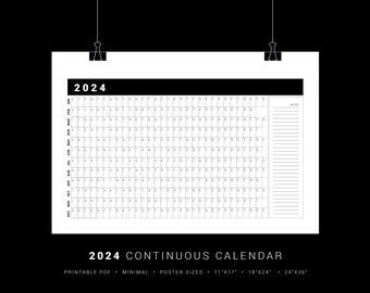 Printable Calendar Poster 2024 Continuous Calendar Poster Sizes ...