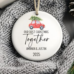 Personalized Christmas Ornament, Festive Decor, Holiday Keepsake, Family Gift, First Christmas Together, Gift for Couple
