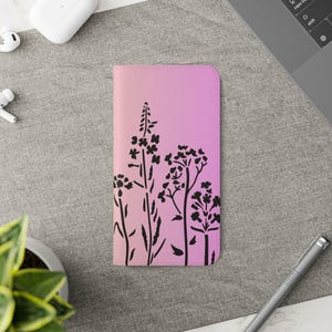 Floral Gradient Flip Case - Phone Case, Wallet Cover, Gift for Her, Durable Protection, Stylish Accessory, flower design