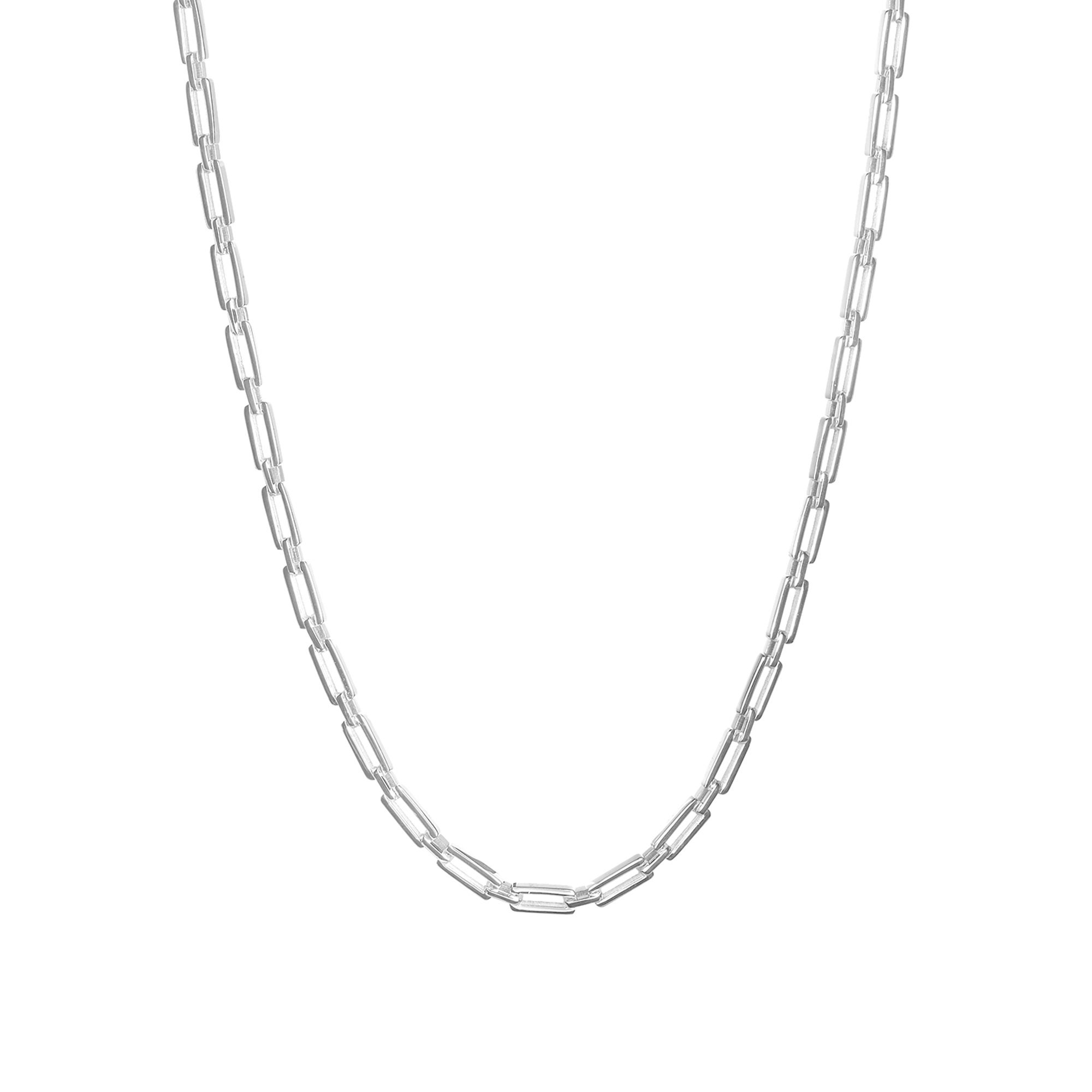 18K Gold Filled Paperclip Chain With Diamond Rectangular Link Etsy