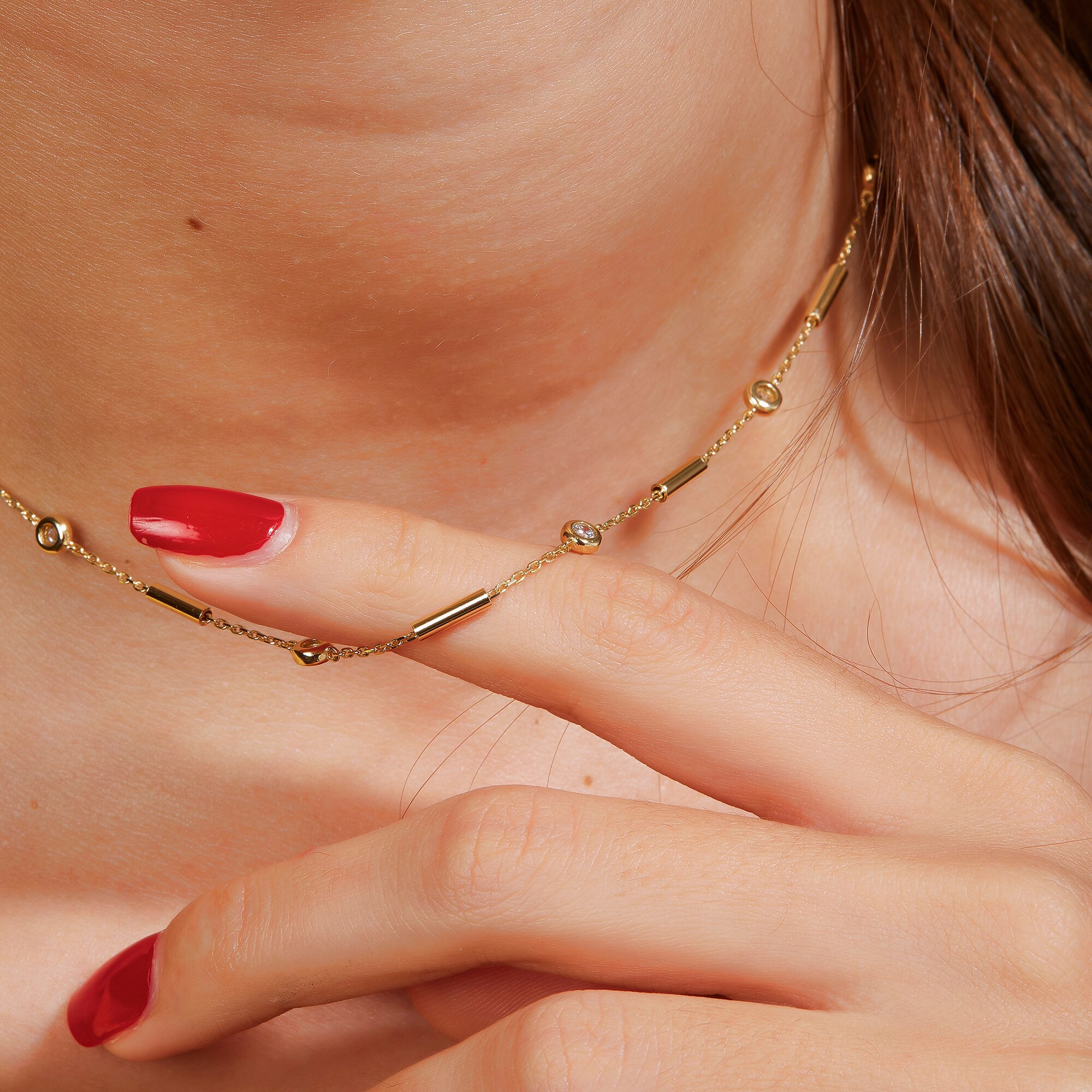 C'est Laudier Zipper Necklace in 18K Gold #516075