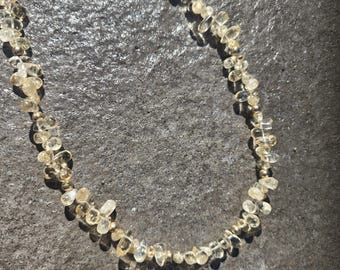14k GF Hand-strung Citrine Beaded Necklace, 17.5"