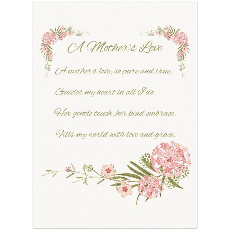 Beautiful Heartfelt Poem for Mom - Etsy
