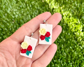 Sweet Floral Trio Polymer Clay Earrings