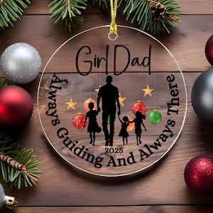 Daddys Girl Christmas Ornament, Acrylic Dad Gift Keepsake, Grandparent Ornament, Father Daughter Gift, Custom Year, Inspirational Saying