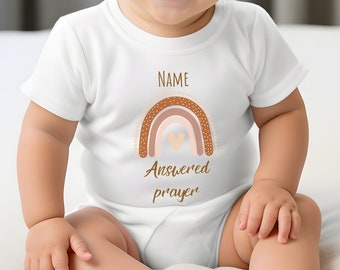 Gepersonaliseerde christelijke babyromper als geboortecadeau, minimalistisch cadeau-idee voor de doop, geloofsromper voor jongens en meisjes