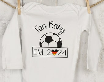 Body bébé Allemagne en maillot à manches courtes et à manches longues Fan Baby Jersey pour le championnat d'Europe de football 2024 et pour toute la famille
