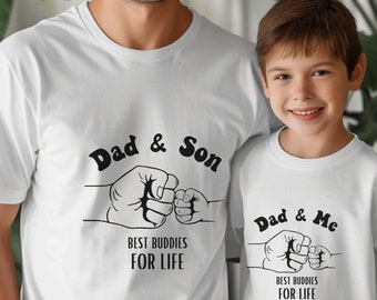 Kinder T-Shirt für Vatertag:  Dad + me - best buddies for life, ideal als Partnerlook mit dem Papa, Tshirt als Geschenkidee  zum Vatertag