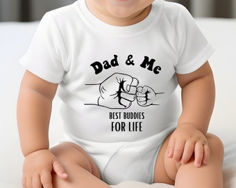 Body bébé pour la fête des pères : Papa + moi - meilleurs copains pour la vie, idéal comme look partenaire avec papa, barboteuse comme idée cadeau de naissance