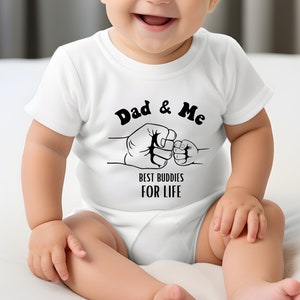 Baby Body für Vatertag: Dad me best buddies for life, ideal als Partnerlook mit dem Papa, Strampler als Geschenkidee zur Geburt Bild 1