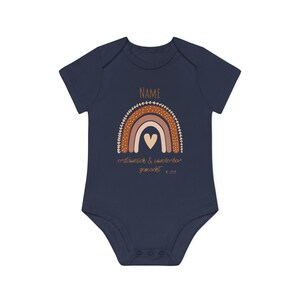 Baby Body christlich personalisiert Geschenk zur Geburt, minimalistisch Geschenkidee zur Taufe, kurzarm Body Glaube für Junge und Mädchen Bild 6