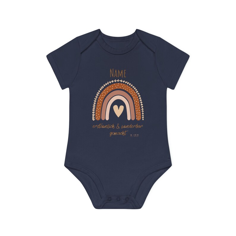 Baby Body christlich personalisiert Geschenk zur Geburt, minimalistisch Geschenkidee zur Taufe, kurzarm Body Glaube für Junge und Mädchen Bild 6