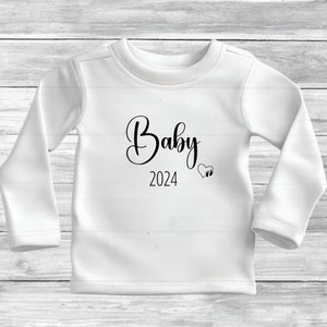 Body bébé blanc cadeau de naissance barboteuse bébé 2024 idée cadeau minimaliste pour baptême body manches courtes Pâques Langarmshirt