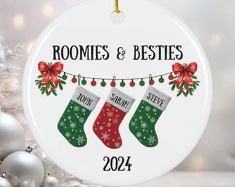 Custom Roommate Ornament, Personalized Christmas Ornament for Roommates, Christmas Ornament for Friends, Gift for Roommate, Roommate Gift