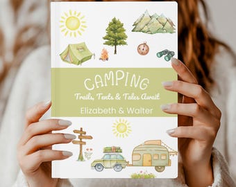 Personalized Camping Journal - Travel Journal, Adventure Gift, Camper Notebook, Custom Camping Gift, Trip Planner, Kids Camping Gift