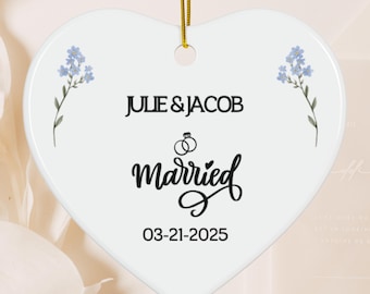 Mr and Mrs Ornament, Wedding Ornament, Wedding Gift, Wedding Favor, Couples Ornament, Newlywed Gift, Personalized Ornament