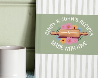 Personalized Recipe Journal, Kitchen Notebook, Culinary Diary, Gift for Food Lovers, Family Recipe Book, Cooking Memories