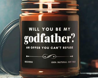 Godfather Proposal Candle Funny God Parents Proposal Gift Godfather Gift Godparents Gift Will You Be My Godfather Ask Candle Uncle Proposal