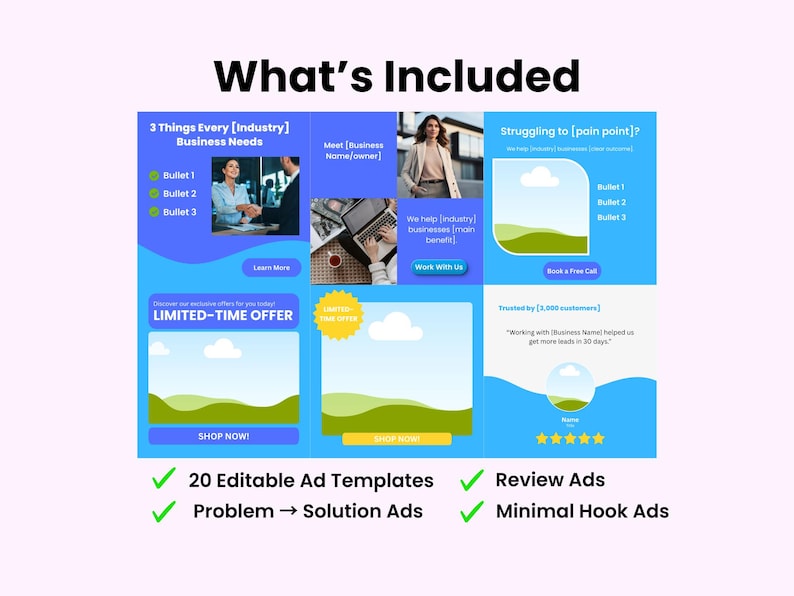 Editable Canva Social Media Ad Templates for Small Businesses - Etsy