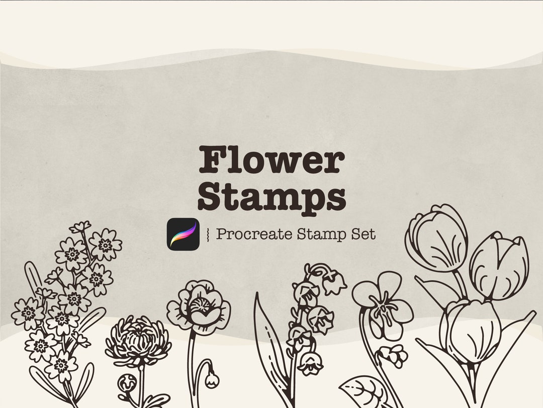 Procreate Flower Stamp and Brush Set - Etsy