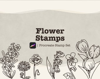 Procreate Flower Stamp and Brush Set