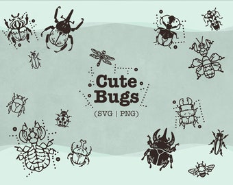 Beetles and Bugs SVG Bundle || PNG || Cut Files || Vectors || Cricut || Silhouette