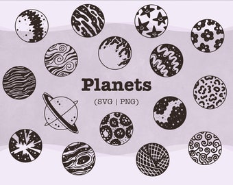 Planet Clipart | Space SVG Bundle (PNG, SVG)