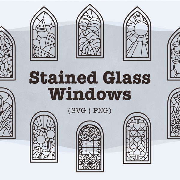 Stained Glass Svg Bundle || Glass Svg || Stained Glass Svg || Window Svg || Victorian Svg