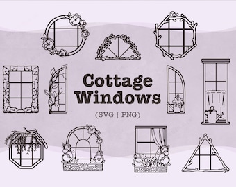Cottage Style Windows Svg Bundle || Glass Svg || Cottage Svg || Window Svg || Cabin Svg
