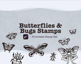 Butterflies and Beetles Procreate Stamps || Brush Set