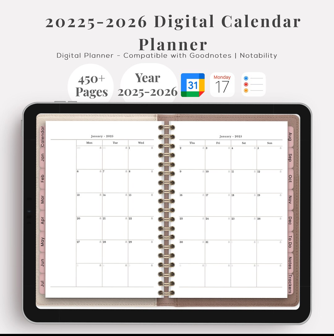 Digital Planner, Goodnotes Calendar, Goodnotes Planner, Digital