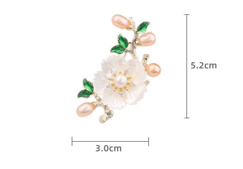 Handmade Freshwater Pearl Flower Brooch Light Luxury Crystal Shell Pins Vintage Temperament Elegant Wedding Corsage Accessories Gift For Mom zdjęcie 8