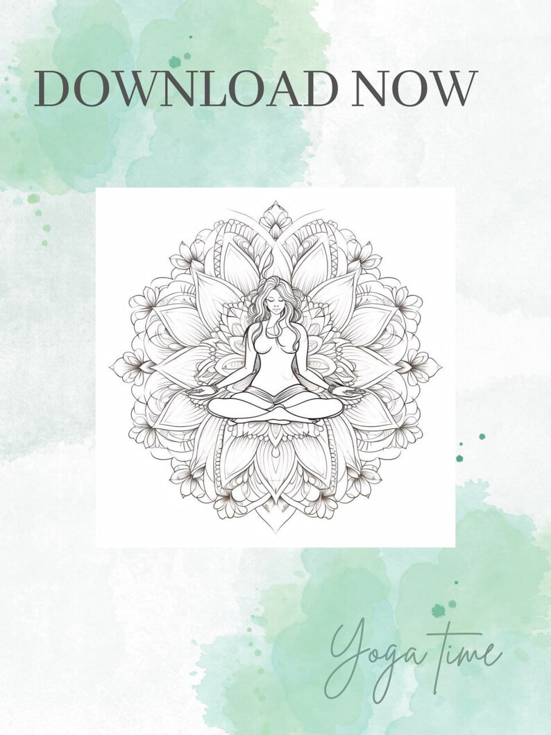 30 Yoga Mandalas Coloring Pages for Instant Download Adults - Etsy