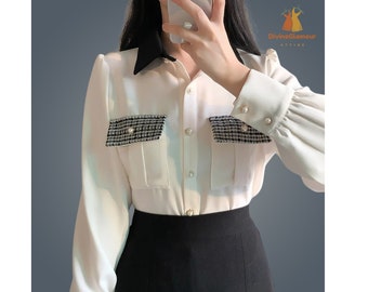 Women Spring Summer Office And Casual Wear Chiffon Blouse