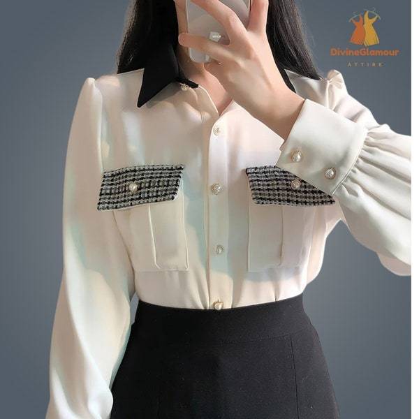 Women Spring Summer Office And Casual Wear Chiffon Blouse